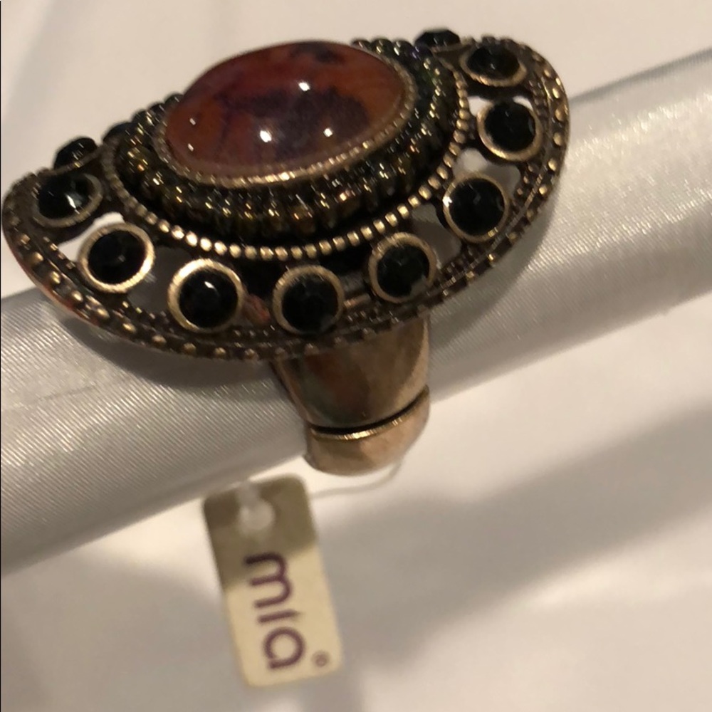 🌺 MIA Vintage Ring Tigereye Ruby Stone